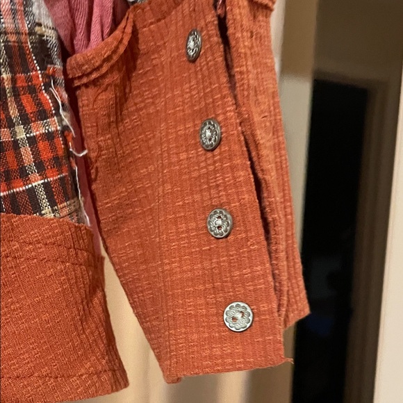 POL Pink and Orange Plaid Hoodie - Picture 7 of 11